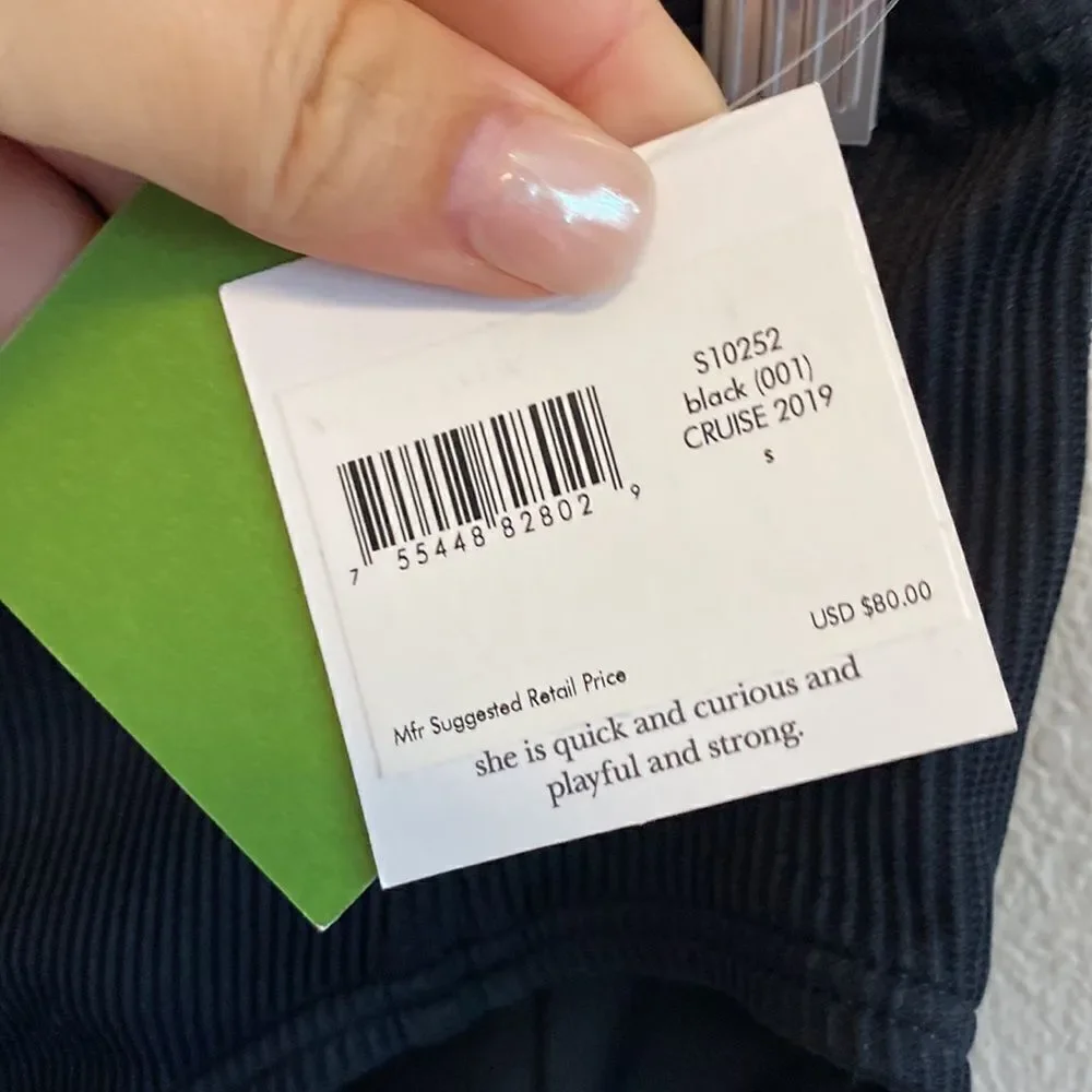 NWT- Kate Spade NY Black Marco Island Bikini Swimsuit Bottoms - Size Small